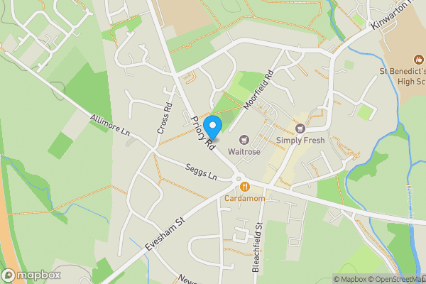 Map location for 47, Priory Road, ALCESTER, Warwickshire, B49 5EA