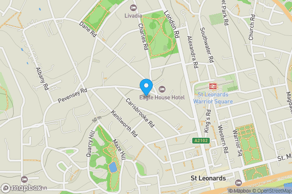 Map location for Flat 2, 5 Pevensey Road, St. Leonards-on-Sea, East Sussex, TN38 0JX