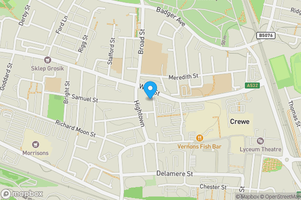 Map location for 38 St Pauls Street, Crewe CW1 2QA
