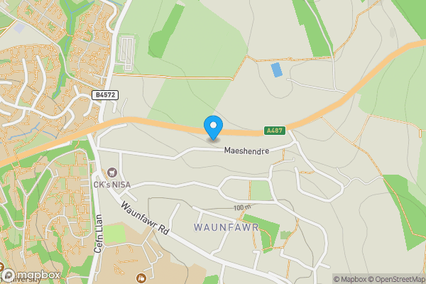Map location for 12 Maeshendre Waunfawr, Aberystwyth, Dyfed, SY23 3PR