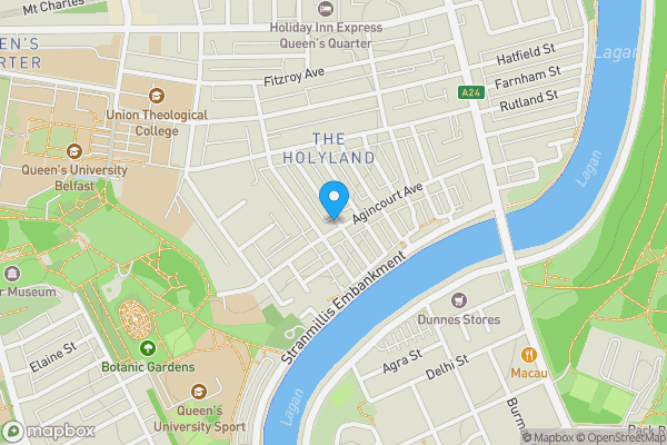 Map location for 75, Agincourt Avenue, Holylands, Belfast, County Antrim, BT7 1QB