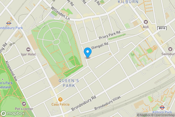 Map location for 63A Tennyson Road, Queen's Park, London, NW6 7RU