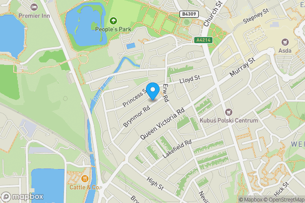 Map location for 12 Brynmor Road, Llanelli, SA15 2TG