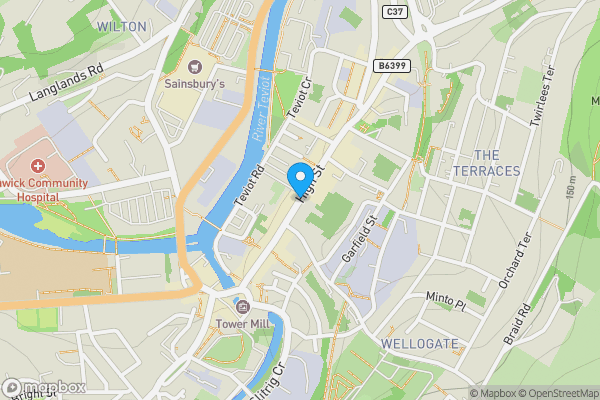 Map location for 45 High Street, Hawick, Scottish Borders, TD9 9BU