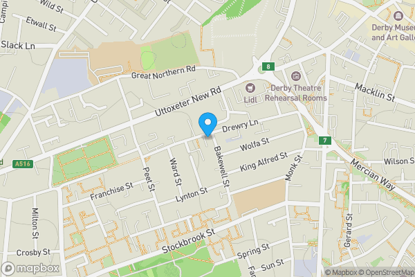 Map location for 145 Drewry Lane, Derby, Derbyshire DE22 3QT
