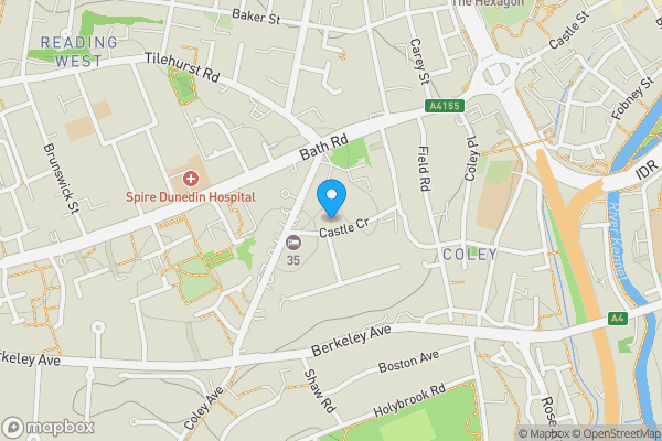 Map location for Flat 2, 22 Castle Crescent, Reading, Berkshire, RG1 6AG