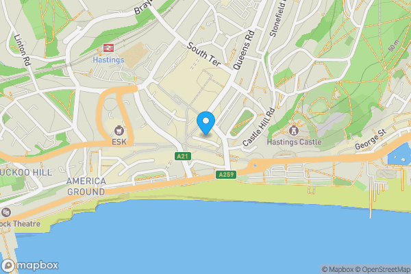 Map location for 6-7 York Gardens, Hastings, East Sussex, TN34 1QW