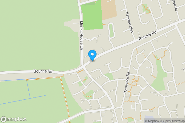Map location for 91A Bourne Road, Spalding, Lincolnshire, PE11 1JR