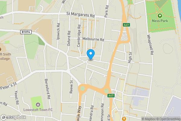 Map location for First and Last Dove Street, Lowestoft, Suffolk, NR32 1SZ