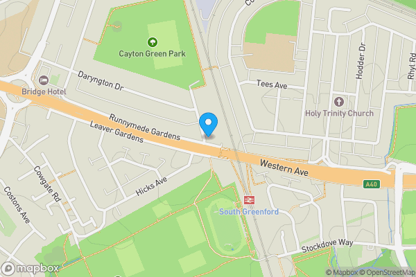 Map location for 6 Runnymeade Gardens, Western Avenue, Greenford, UB6 8SY