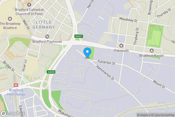 Map location for Former Petrol Filling Station, Hammerton Street, Bradford, West Yorkshire, BD3 9QQ