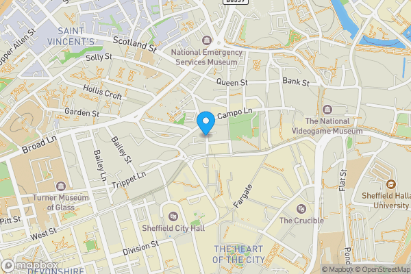 Map location for Car Park, James House, Campo Lane, Sheffield, South Yorkshire, S1 2EX