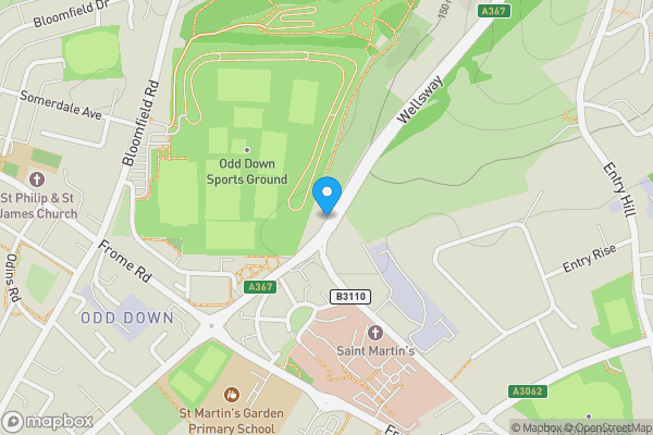 Map location for 374, Wellsway, Bath, BA2 5RN