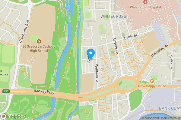 Map location for 79 Fox Street, Warrington, Cheshire, WA5 1NZ