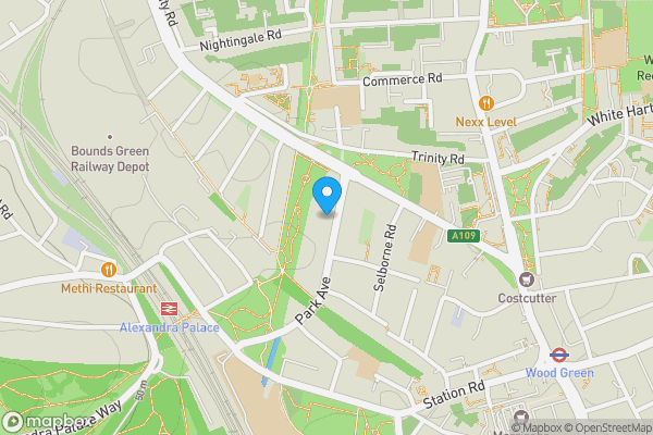 Map location for 12 Park Avenue, London, N22 7EX