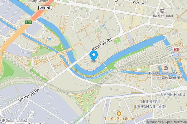 Map location for 40 Whitehall Waterfront, 2 Riverside Way, Leeds, West Yorkshire LS1 4EE