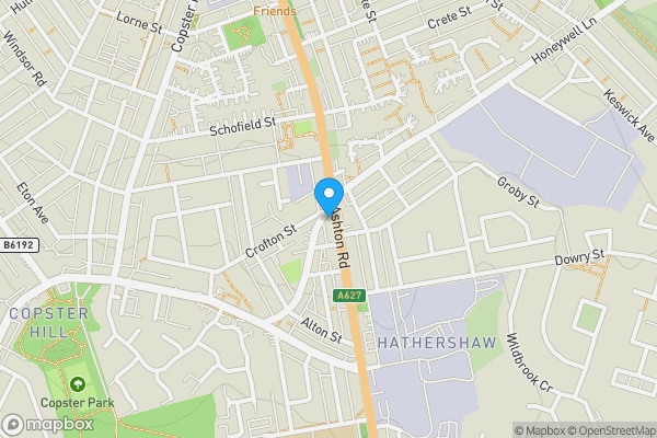 Map location for 348 Ashton Road, Oldham OL8 3HF