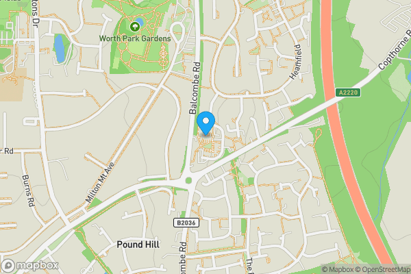 Map location for Hyde Heath Court, Crawley, RH10