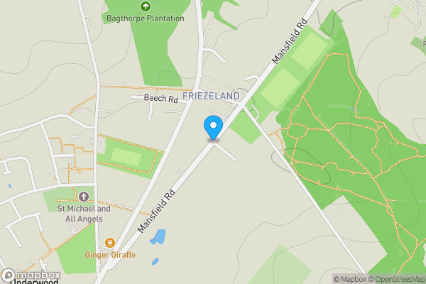 Map location for Mansfield Road, Nottingham, Nottinghamshire, NG16 5FE