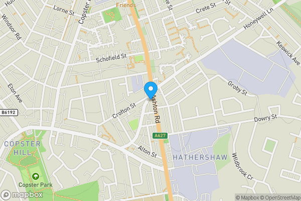 Map location for 348 Ashton Road, Oldham OL8 3HF