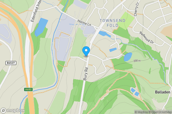 Map location for 405 Bury Road, Rawtenstall, Rossendale, Lancashire, BB4 6JW