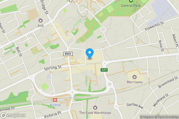 Map location for 21 Graham Street, Let Cafe Alba Investment, Airdrie, ML6 6DD