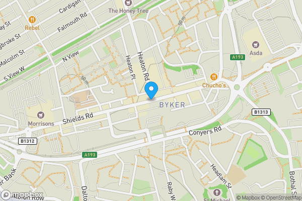 Map location for Shields Road, Newcastle Upon Tyne , NE6 1DU