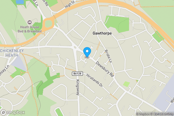 Map location for Kingsway Gardens, OSSETT, West Yorkshire, WF5 8BX