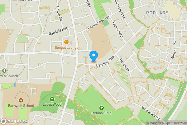 Map location for Garage at 25 Bandley Rise, Stevenage, Hertfordshire, SG2 9LS