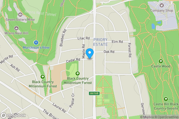 Map location for Cedar Road, Dudley, West Midlands, DY1 4HP