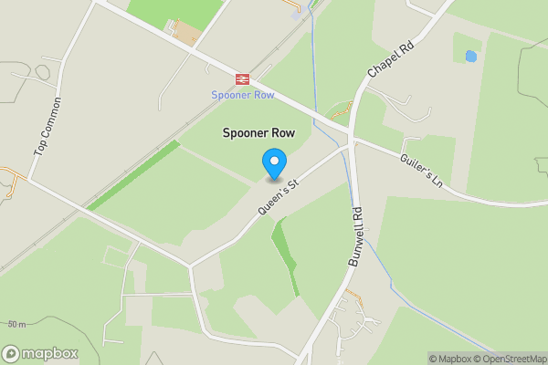 Map location for 20 Queen Street, Spooner Row, Wymondham, Norfolk, NR18 9JU