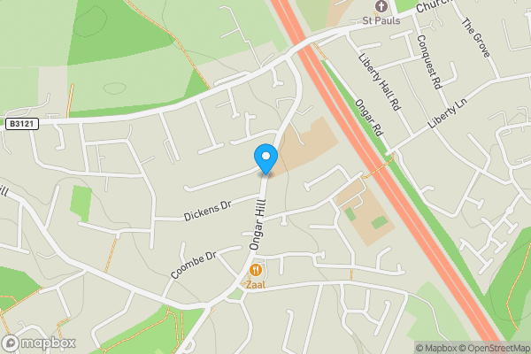 Map location for Land on the East Side of Ongar Hill, Addlestone, Surrey, KT15 1JG