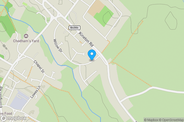 Map location for Willow Drive, Warwick, Warwickshire, CV35 9RX