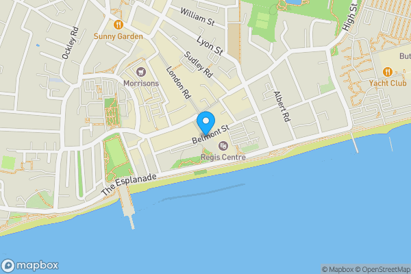 Map location for Belmont Street, Bognor Regis, West Sussex, PO21 1JN