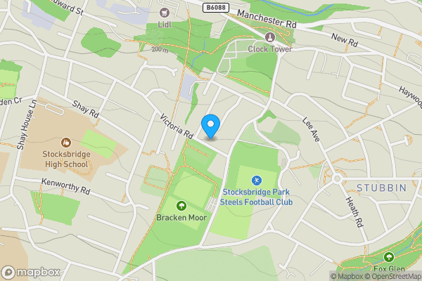 Map location for 67 Victoria Road Stocksbridge, Sheffield, South Yorkshire, S36 2FX
