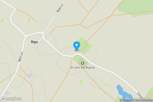 Map location for Hayfield, Church Lane, Ripe, Lewes, East Sussex, BN8 6AU