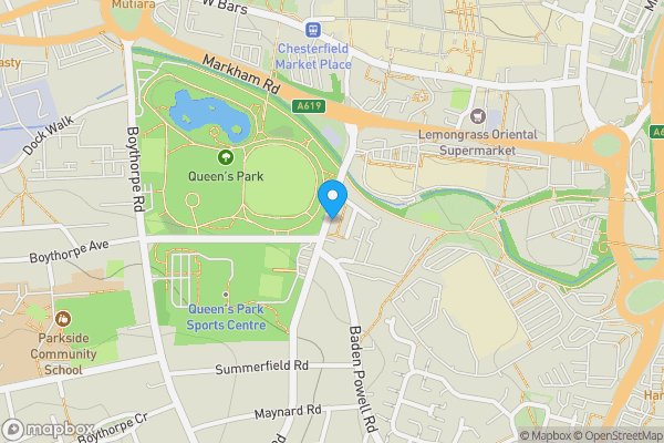 Map location for 96 Park Road, Chesterfield, S40 2JX