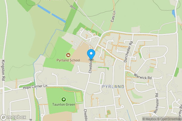 Map location for Cheddon Road, Taunton, Somerset, TA2 7QP