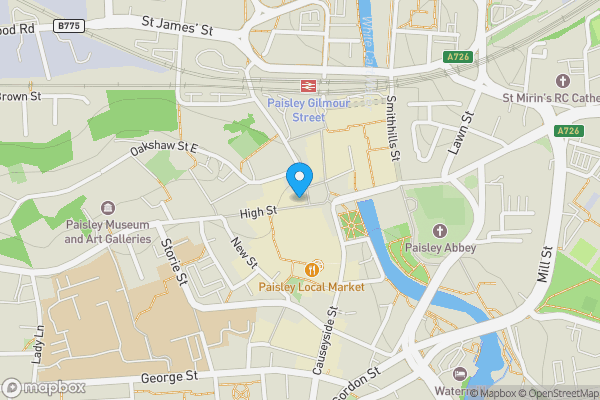 Map location for 10-12 High Street, Paisley, PA1 2BS