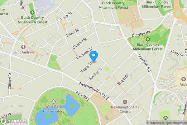 Map location for 50 Rugby Street, Wolverhampton, WV1 4PF