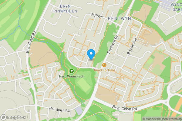Map location for 7 Waun Fach, Cardiff, CF237BA