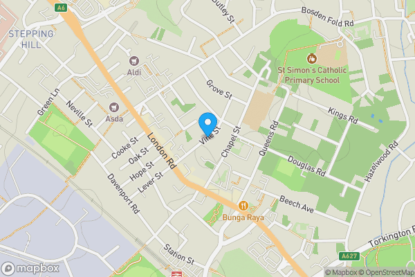 Map location for Vine Street Hazel Grove, Hazel Grove, Stockport, SK7