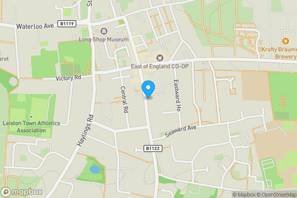 Map location for 105 High Street, Leiston, Suffolk, IP16 4BX