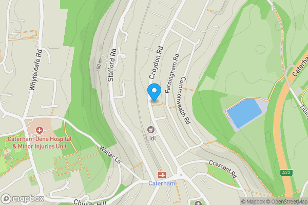 Map location for 82B Croydon Road, Caterham, Surrey, CR3 6QD