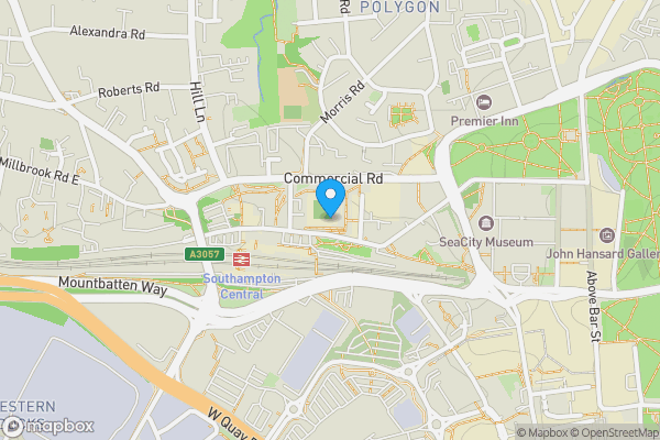 Map location for Commercial Road, SOUTHAMPTON, Hampshire, SO15 1GS