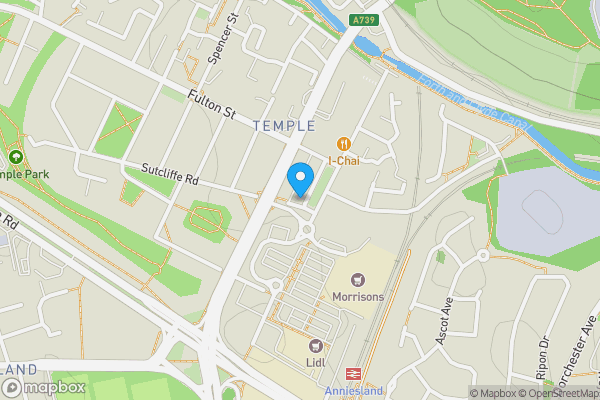 Map location for 1 Temple Gardens, Flat 2-1, Anniesland, Glasgow, G13 1JJ