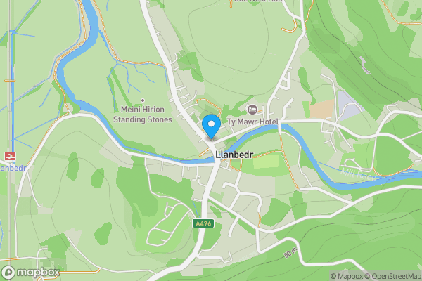 Map location for Llanbedr, Gwynedd, LL45 2LD