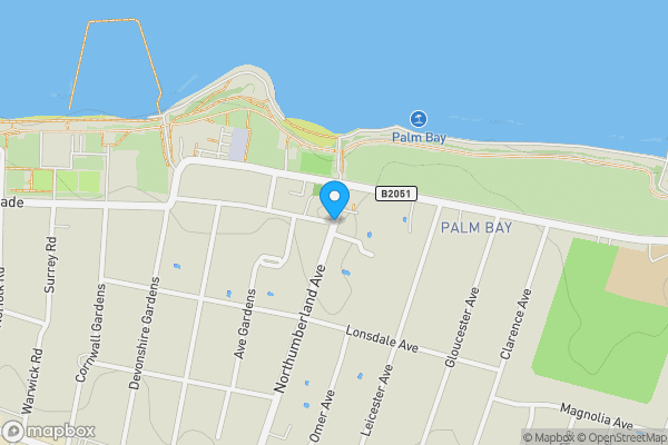 Map location for Northumberland Avenue, Margate, Kent, CT9 3BS