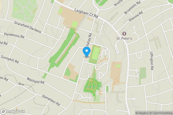 Map location for Land to the rear of 75 Valley Road, London, SW16 2XL