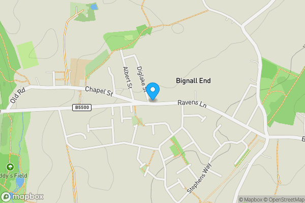 Map location for 174 Ravens Lane Bignall End, Stoke-On-Trent, Staffordshire, ST7 8PY
